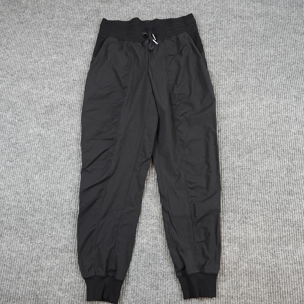 Lululemon Dance Studio Jogger Pants Womens 6 Black Elastic Waist Cuffed Ankles